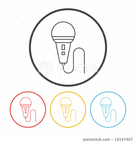 record microphone line icon 19147407