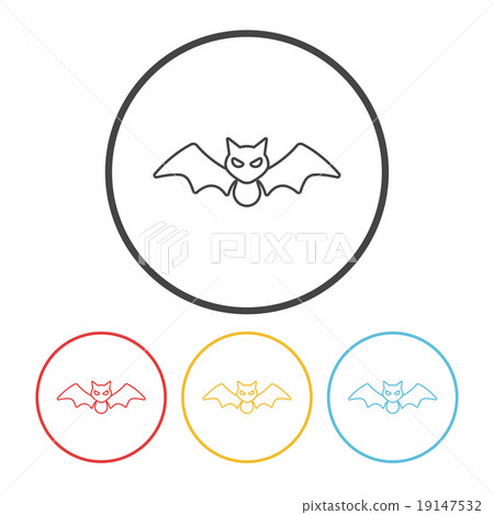 halloween bat line icon 19147532