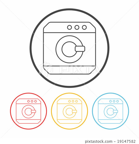 washing machine line icon washing machine line icon 19147582