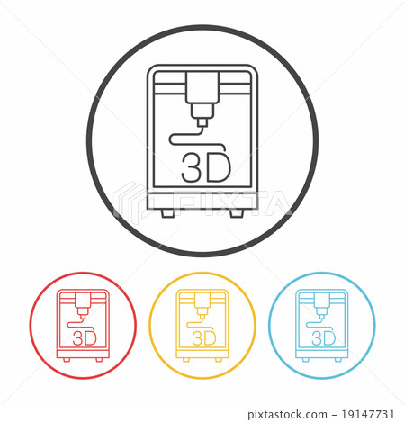 3D printing line icon - Stock Illustration [19147731] - PIXTA