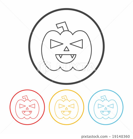 halloween pumpkin line icon - Stock Illustration [19148360] - PIXTA