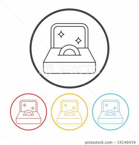 diamond ring line icon 19148459