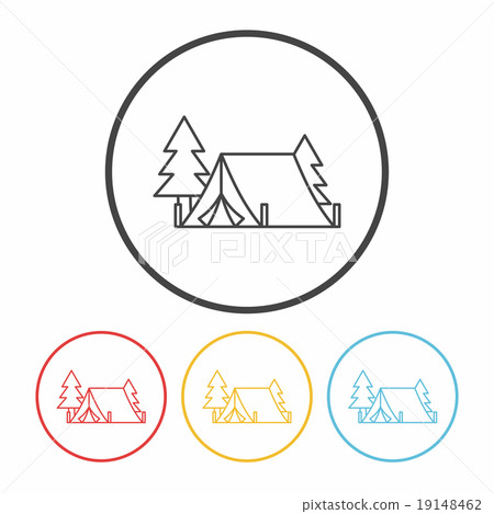 camping tent line icon - Stock Illustration [19148462] - PIXTA
