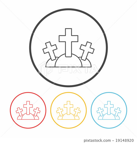 halloween grave line icon halloween grave line icon 19148920