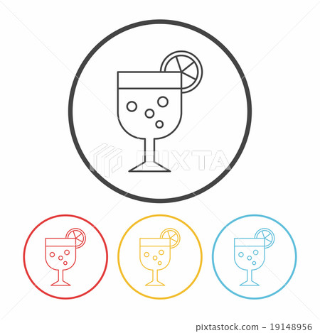 birthday drink line icon 19148956