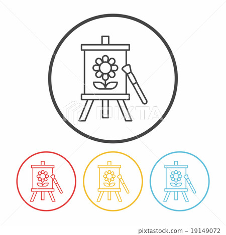 painting artwork line icon painting artwork line icon 19149072