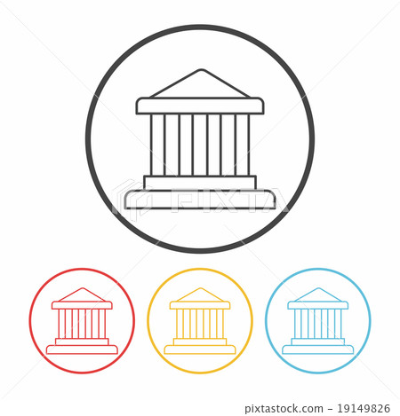 financial bank line icon financial bank line icon 19149826