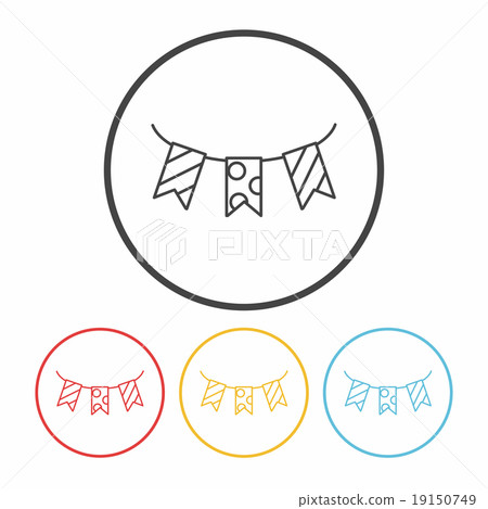 birthday ribbon line icon 19150749