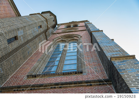 Window of Church in angle of elevation view 19150928