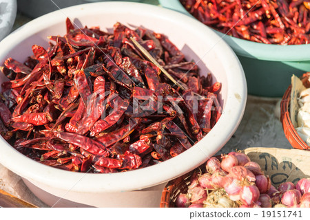 Dried red hot chilis Dried red hot chilis 19151741