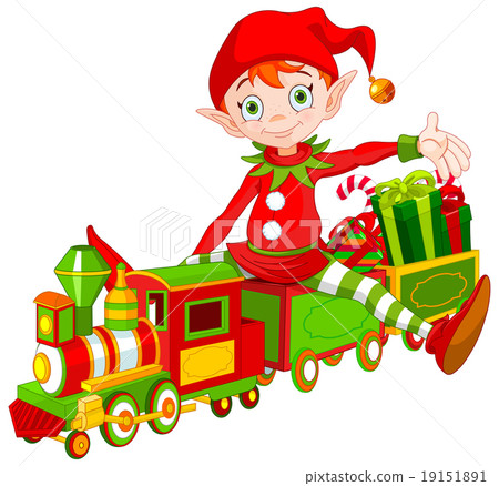 Christmas Elf and Toy Train 19151891