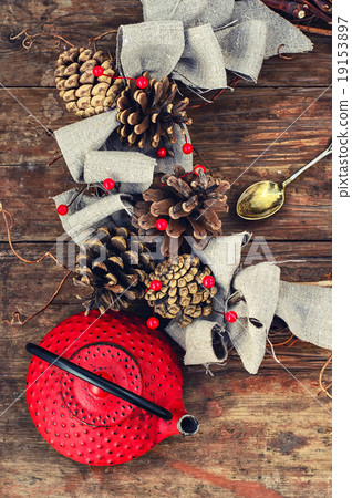 Winter still life with tea Winter still life with tea 19153897