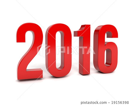 Red 2016 year on a white background. 3d rendered Red 2016 year on a white background. 3d rendered 19156398