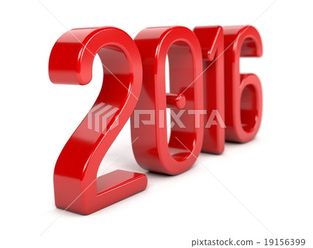 Red 2016 year on a white background. 3d rendered Red 2016 year on a white background. 3d rendered 19156399
