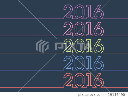 Vector colorful new year 2016 19156490