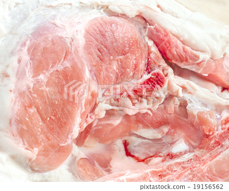 Pork leg fresh meat close up isolated on white Pork leg fresh meat close up isolated on white 19156562