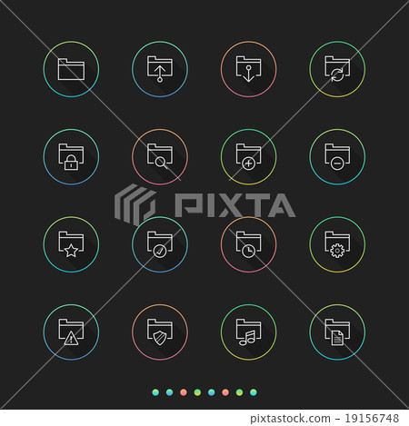 Folder Icons with color circle  19156748