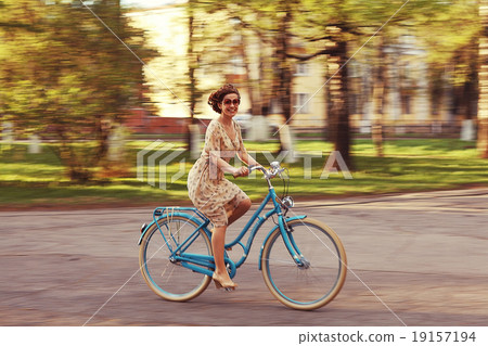 girl on a bicycle spring morning girl on a bicycle spring morning 19157194