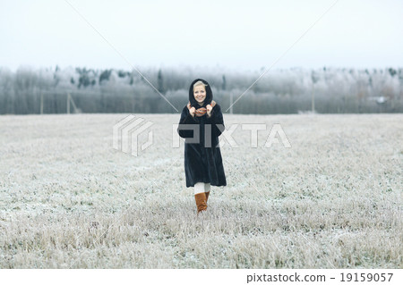 girl in a mink coat winter snow girl in a mink coat winter snow 19159057