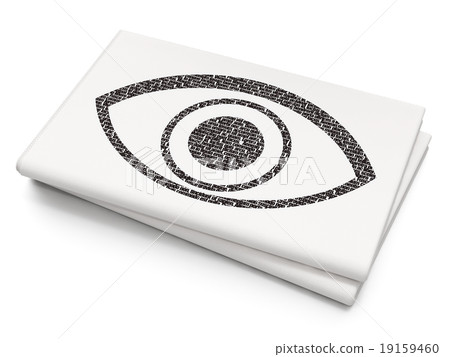 Security concept: Eye on Blank Newspaper 19159460