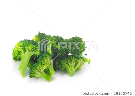 Boiled broccoli white background 19160746