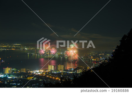 japanese fireworks festival at biwako lake 19160886