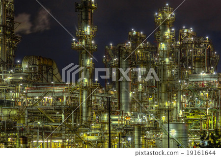 night factory at yokkaichi industrial complex night factory at yokkaichi industrial complex 19161644