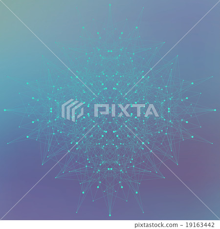 Geometric abstract form with connected lines and Geometric abstract form with connected lines and 19163442