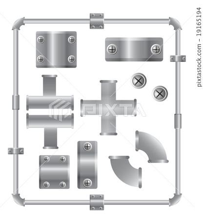 Alluminim pipes vector set design template Alluminim pipes vector set design template 19165194