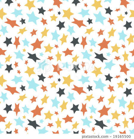 Colored flat stars on white seamless pattern - Stock Illustration ...