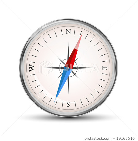 Glossy compass vector icon on white 19165516
