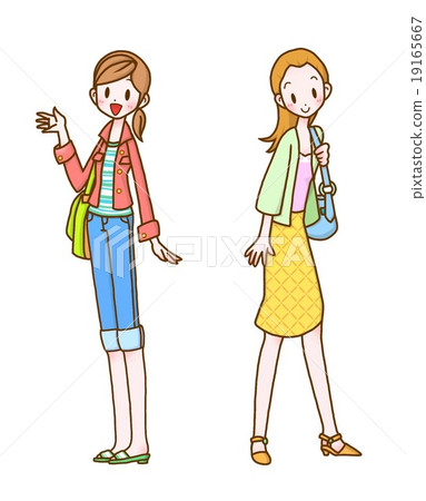 出去的婦女的例證 出去的婦女的例證 19165667