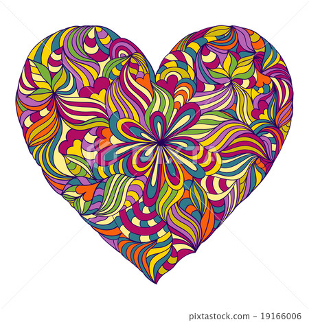 colorful heart on white background - Stock Illustration [19166006] - PIXTA