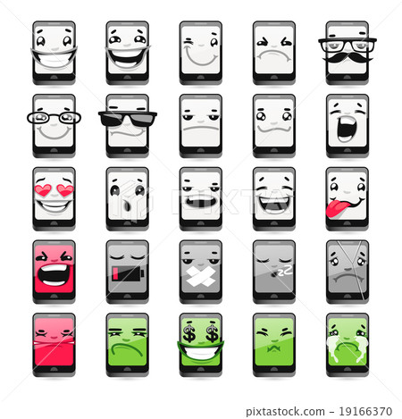 Cartoon Phones Emoticons Cartoon Phones Emoticons 19166370