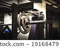 Gym interior close up, machinery and weightlifting 19168479