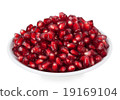pomegranate seeds on a plate 19169104