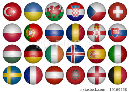 balls with flags of the countries of Europe 19169368