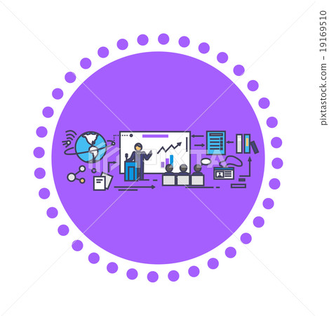 Business Training Icon Flat Design 19169510