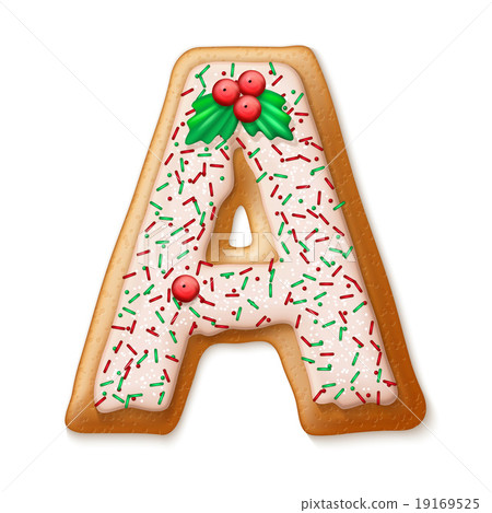 Christmas gingerbread cookies alphabet. Vector Christmas gingerbread cookies alphabet. Vector 19169525
