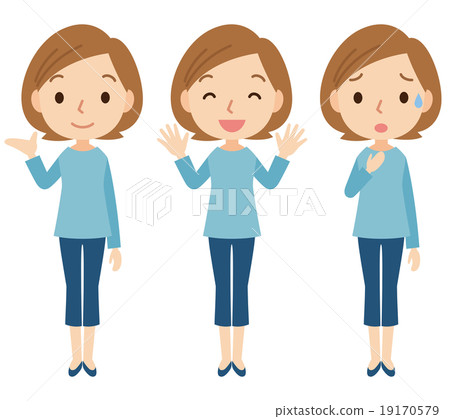 女性面部表情姿勢集 19170579