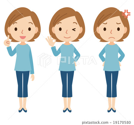 女性面部表情姿勢集 19170580