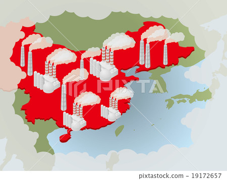 Illustration of air pollution in China Illustration of air pollution in China 19172657