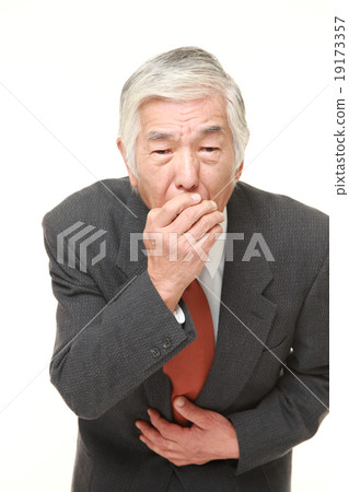 Senior businessmen with nausea Senior businessmen with nausea 19173357
