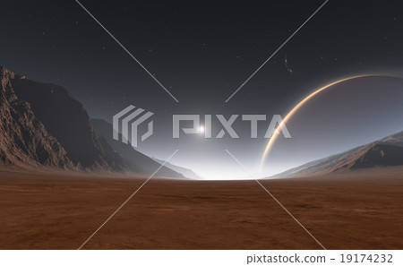 Sunset on Exoplanet, Extrasolar planet. 19174232