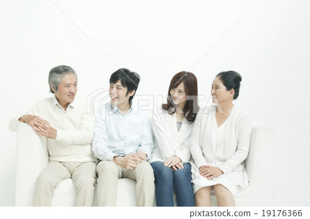 family sitting on the sofa family sitting on the sofa 19176366