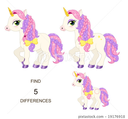 Find 5 differences. Baby pony for little princess. 19176918
