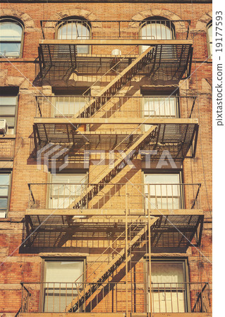 Retro style photo of building. 19177593