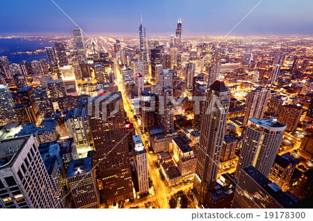 Aerial view of Chicago downtown Aerial view of Chicago downtown 19178300