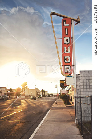 Old liquor store sign 19178592