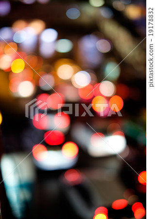 Abstract blur bokeh of traffic jam on road 19178832